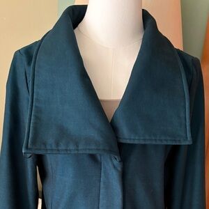 Mia Melon Stella A-line Teal Jacket w High Funnel Neck Option - Water Wind Proof